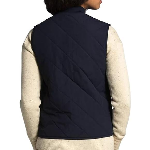 The North Face Womens Reversible Sherpa fleece Cuchillo Vest-Navy-XL-NWT-C201 - Picture 2 of 4